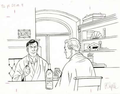 Philippe Chapelle - lot 262 - Harry Dickson, planche originale Ã  l‘encre de chine. Dimensions : 29,5 cm x 21 cm.