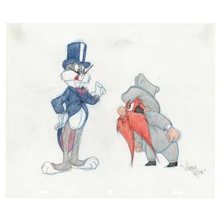 Bugs Bunny and Yosemite Sam original drawing by Virgil Ross | misc / divers