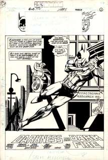 Carmine Infantino, Steve Mitchell - Brave And Bold #172 P 1 Splash (Large Swinging Batman, with Both Heads Drawn At Top of Splash!) 1980