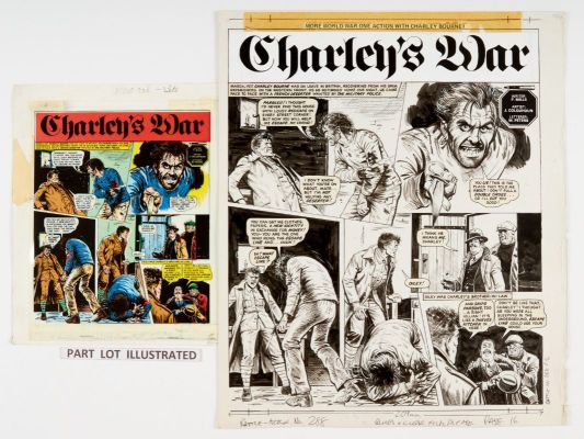 Charleys War: 3 original artworks (1979) by Joe Colquhoun with script… | Comic Book Auctions ltd