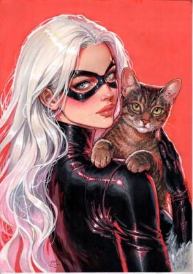 Black Cat (11"x17") Original Art by Mari Oliver - Ed Benes Studio