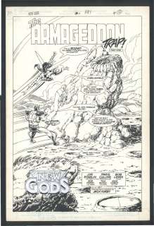 Paris Cullins Bob Lewis | ! Cullins New Gods Splash - Large Art - Story Written By Jim Starlin - Based on Jack Kirby Creation Issue New Gods # 4 Page 12 | Koch Comic Art