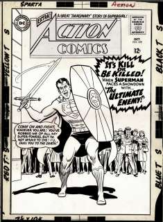Curt Swan, Shelly Moldoff - Action Comics #329 Cover (Rare Shelly Moldoff Inked Swan Superman Cover!) Large Art - 1965