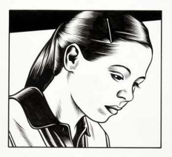 Burns, Charles (1955... | Portrait d’une jeune femme. Encre de Chine et gouache... | Coutau Bégarie