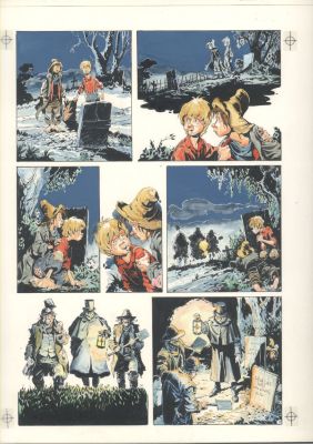 Mike Ploog | Beautiful Mike Ploog Color Art - Tom Sawyer And Huck Fin in a Graveyard At Night Issue Adventures of Tom Sawyer Page 19 | Koch Comic Art