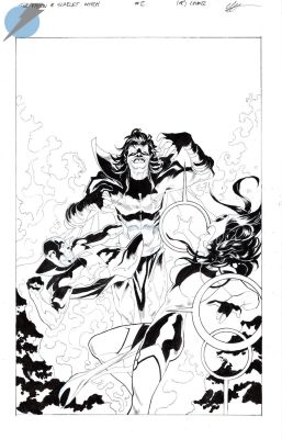 Geoff Shaw | The Vision And Scarlet Witch Issue 2 Page Cover | Felix Comic Art