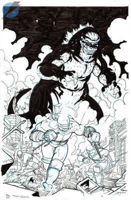 Riley Rossmo | Teenage Mutant Ninja Turtles X Godzilla Issue 1 Page Cover | Felix Comic Art