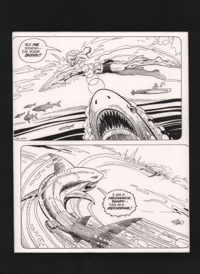 Jim Aparo | Adventure Comics #444 P.? - Aquaman & Mechanical Shark - ‘Jaws’ Craze - Signed - 1976 | Anthony’s Comic Book Art