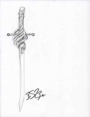 Brian Snoddy | Elaborate Sword Pencil Sketch - Signed | Anthony’s Comic Book Art