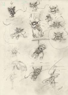 André Franquin (1924-1997) | Les Monstres - études, fin des années 1970 | Fauve Paris