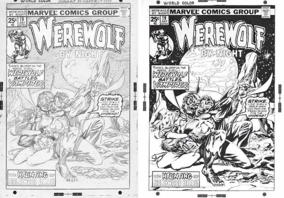 Gil Kane | Kane, Gil - Werewolf By Night #19 Finished Pencil Cover + Bonus Ink Cover | Cool Lines Art