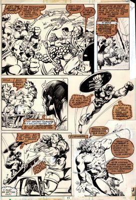 Alfredo Alcala John Romita Jr. | Dazzler #2 P 11 (Super Key All Out Battle Page with Spidey, Avengers, X-Men, & Ff All Battling Enchantress’s Demons!) 1981 | Romitaman