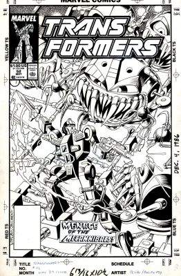 Danny Bulanadi, Jose Delbo - Transformers #52 Cover (The Transformer: Landmine Battles the Giant Mecannibals: Master Mouth!) 1989
