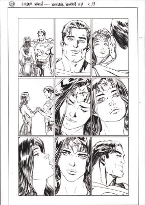 Guillem March | Wonder Woman #7 P.19 - Wonder Woman & Superman Tender Moment - 2024 | Anthony’s Comic Book Art
