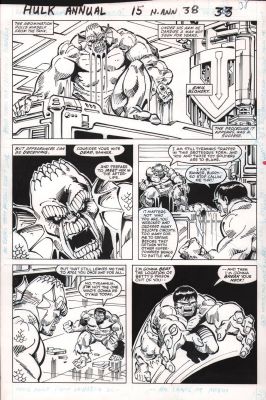 Sal Buscema | Incredible Hulk Annual #15 P.33 - Abomination & Hulk - 1986 | Anthony’s Comic Book Art
