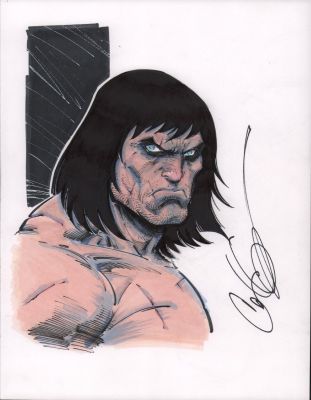 Cory Hamscher | Conan Bust Color Commission - Signed | Anthony’s Comic Book Art