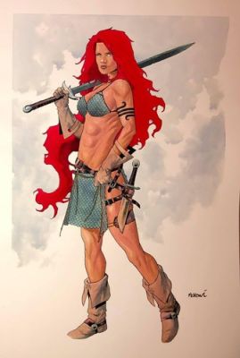 Mike McKone Red Sonja Watercolour Painting Conan | eBay Europe