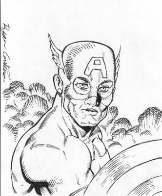 Ryan Gutierrez | Captain America 6X5 Card Art | Catskill Comics