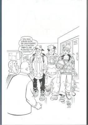 Stan Goldberg | Goldberg Cover - Archie, Betty And Jughead Go Grunge Issue Archie And Friends # 38 Page Cover | Koch Comic Art