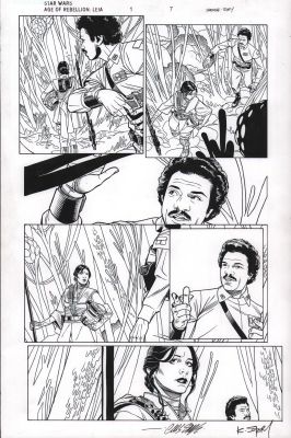 Chris Sprouse, Karl Story | Star Wars: Age of Rebellion - Princess Leia #1 P.7 - Leia & Lando - Signed - 2019 | Anthony’s Comic Book Art