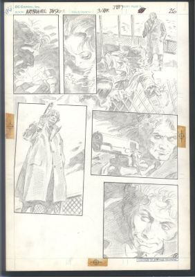 Gene Colan | Outstanding Noir Gene Colan Pencil Page - Villian Gets the Drop on Nathaniel Dusk - Printed From the Pencils Issue Nathaniel Dusk # 3 Page 21 | Koch Comic Art