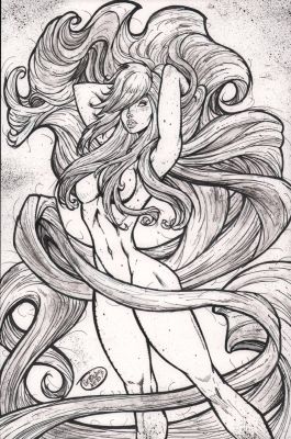 Geraldo Neto | Medusa Nude Pinup Art - Signed | Anthony’s Comic Book Art