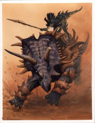 Den Beauvais | Ba Choomba - Guardians Published Collectible Fantasy Card Painting (1990S) | Romitaman