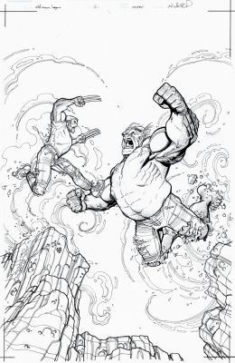 Nick Bradshaw | Old Man Logan #2 Cover (Awesome Wolverine Battling Hulk Scene!) | Romitaman