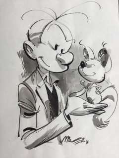Munuera - Dessin original - Fantasio et Spip | Catawiki