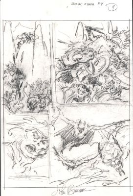 John Buscema | Savage Sword of Conan #222 P 9 (11 X 17 Inch Bronze Age Prelim) | Romitaman