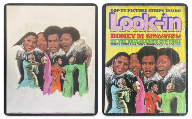 Lot 416 - LOOK-IN MAGAZINE / BONEY M - An original piece of colour cover artwork for issue #12 March 1979, | Excalibur Auctions