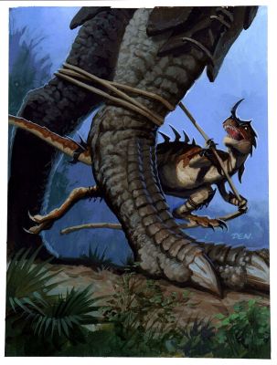 Den Beauvais | Secauris - Guardians Published Collectible Fantasy Card Painting (1990S) | Romitaman