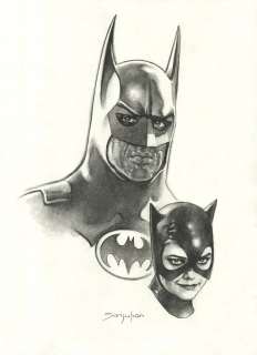 Sanjulian (Manuel Perez Clemente) - Batman [Michael Keaton & Michelle Pfeiffer] | Corner4art Auctions