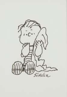 Charles Schulz Original Ink Drawing of Linus | Revere Auctions