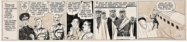 Noel Sickles | Sickles, Noel - Scorchy Smith Daily 7/16 1936, Craft-Tint Wash Tones! Scorchy Wing-Walker At Airshow | Cool Lines Art