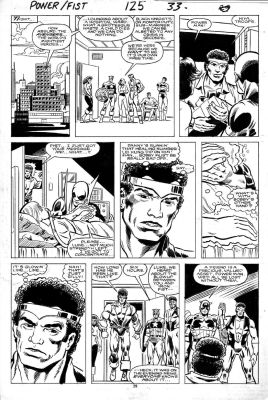 Mark Bright | Bright, Mark - Marvel / Powerman & Iron Fist #125 Pg 29, Pm & If + Avengers Team! - Death? of Iron Fist Issue | Cool Lines Art