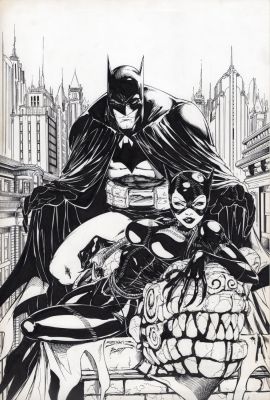 Joe Benitez, Matt Batt Banning | Batman Catwoman Pinup Dc | TDArt