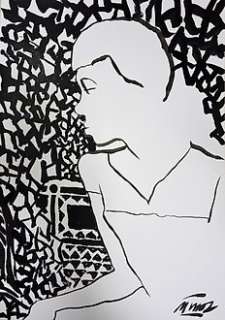 Jose Munoz - ink illustration "Lei" 35 x 50 cm | Catawiki