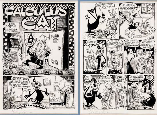 Emerson, Hunt - Knockabout Comics - Calculus Cat 4 Page Story 1980S | Cool Lines Art