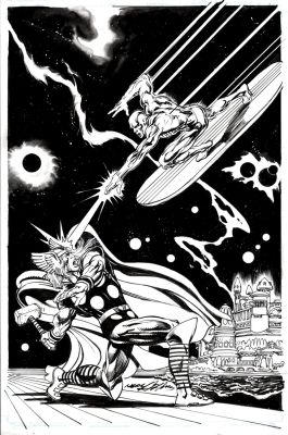 Neal Adams | Published Silver Surfer / Thor Poster & Program Cover Art (2019) | Romitaman