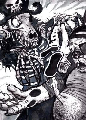 Simon Bisley – Salty Dogs Card art – Ink – Voodoo | Berserker Art