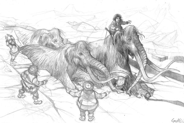 Sokal Benoît | SYBERIA Grande Illustration Les mammouth dans la glace | Galerie Napoléon