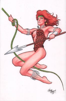 Kevin Maguire | Swinging Shanna the She-Devil Full Figure Painted Art - Signed | Anthony’s Comic Book Art