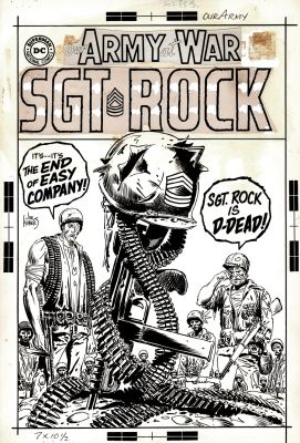 Joe Kubert | Our Army At War #202 Silver Age Cover (Easy Company At Sgt Rock’s Grave: Bulldozer; Wild Man; Little Sure Shot; Jackie Johnson!) 1968 | Romitaman