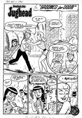 Bill Vigoda | Archie’s Pals ’N’ Gals #7 Complete 6 Pg Large Art Golden Age Story! (Betty & Veronica Give Jughead a Manicure & Reggie Takes Photos To Blackmail Jughead!) 1958 | Romitaman