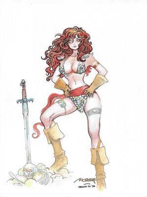 Justin (Moritat) Norman | Red Sonja Painted Illustration Issue 00 Page Painted Illustration | Splash Page