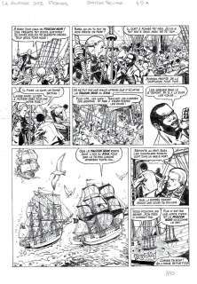 planche originale 45 LA GUERRE DES PIRATES de la série Barbe Rouge par CHRISTIAN GATY