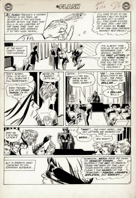 Carmine Infantino, Joe Giella | The Flash #136 P 6 (Barry Allen Shoots Out His Flash Costume From His Ring As the Villain Robs People!) Large Art - 1962 | Romitaman