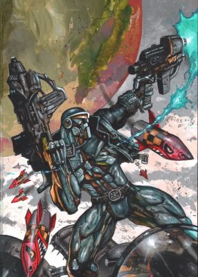 Simon Bisley – 2000AD issue 2313 Cover – ABC Warriors – Joe Pinapples Tinman | Berserker Art