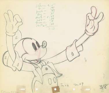MICKEY MAGICIEN Studio Disney 1937. Dessin d’animation de Mickey. 25,5 | Rossini
